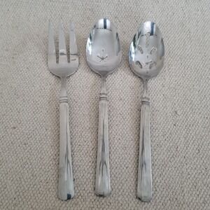 Cambridge Stainless Steel Serving Set Fork-Slotted Spoon-Serving‎ Spoon-Pieces